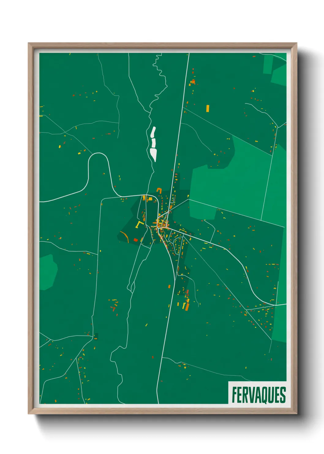 Une affiche de carte sur Fervaques