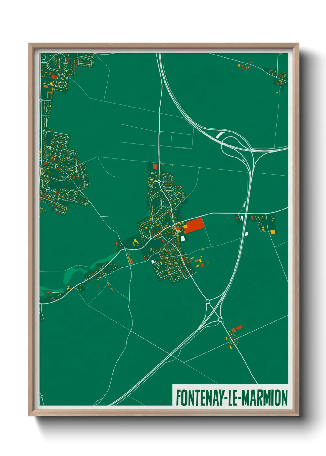 Une affiche de carte sur Fontenay-le-Marmion