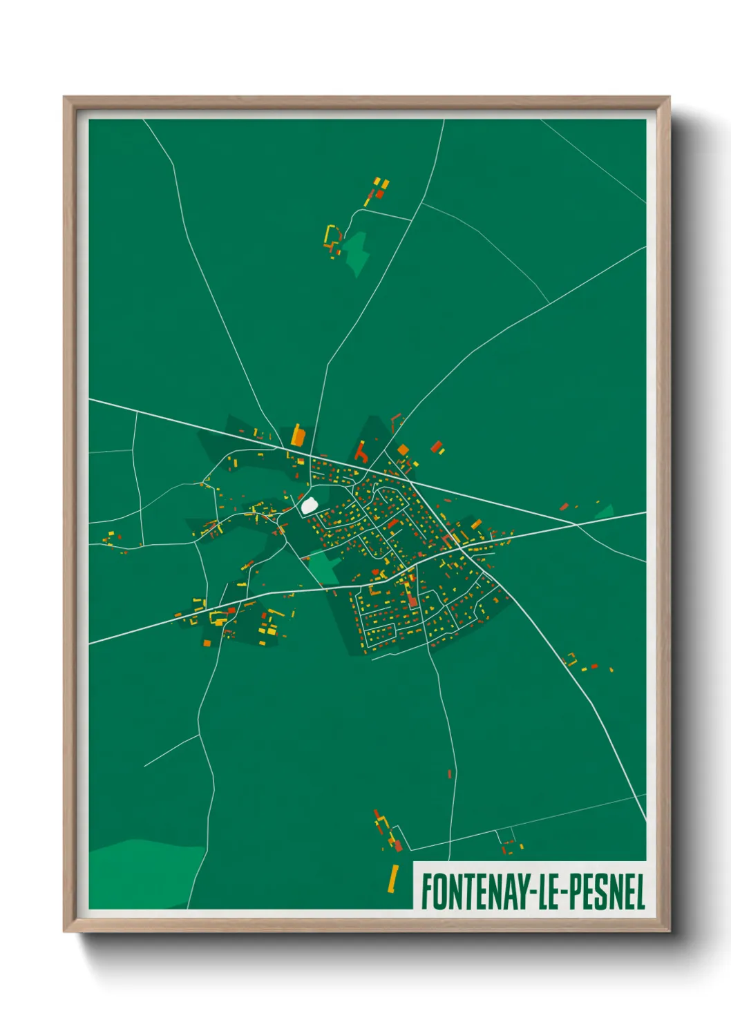 Une affiche de carte sur Fontenay-le-Pesnel