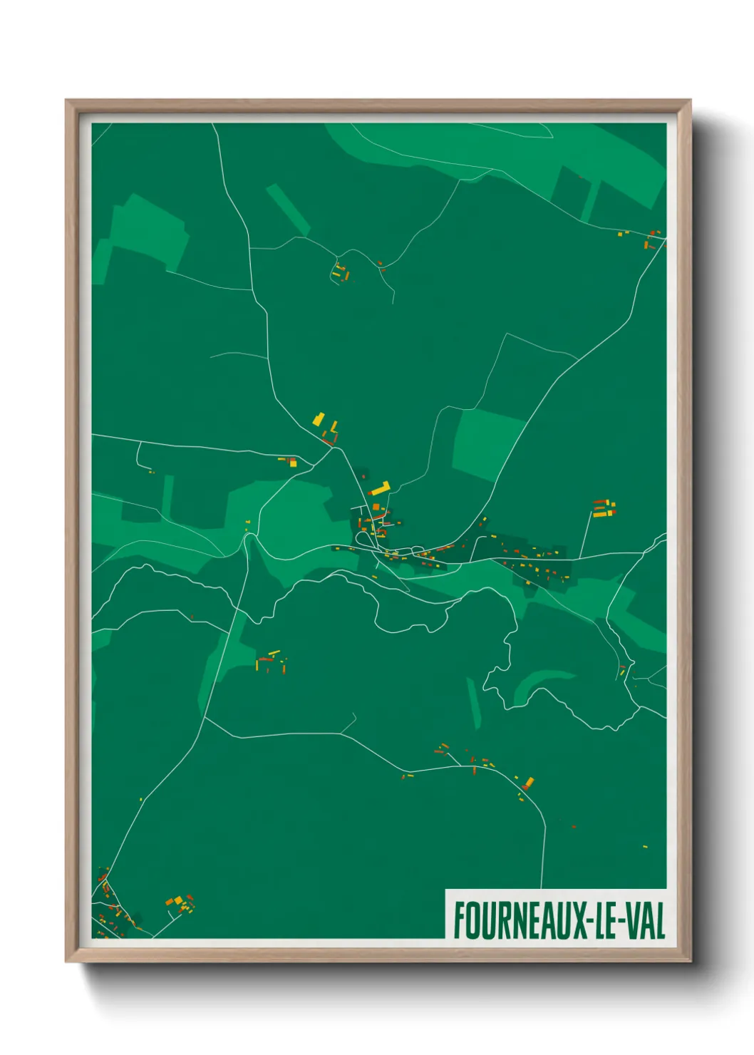 Une affiche de carte sur Fourneaux-le-Val