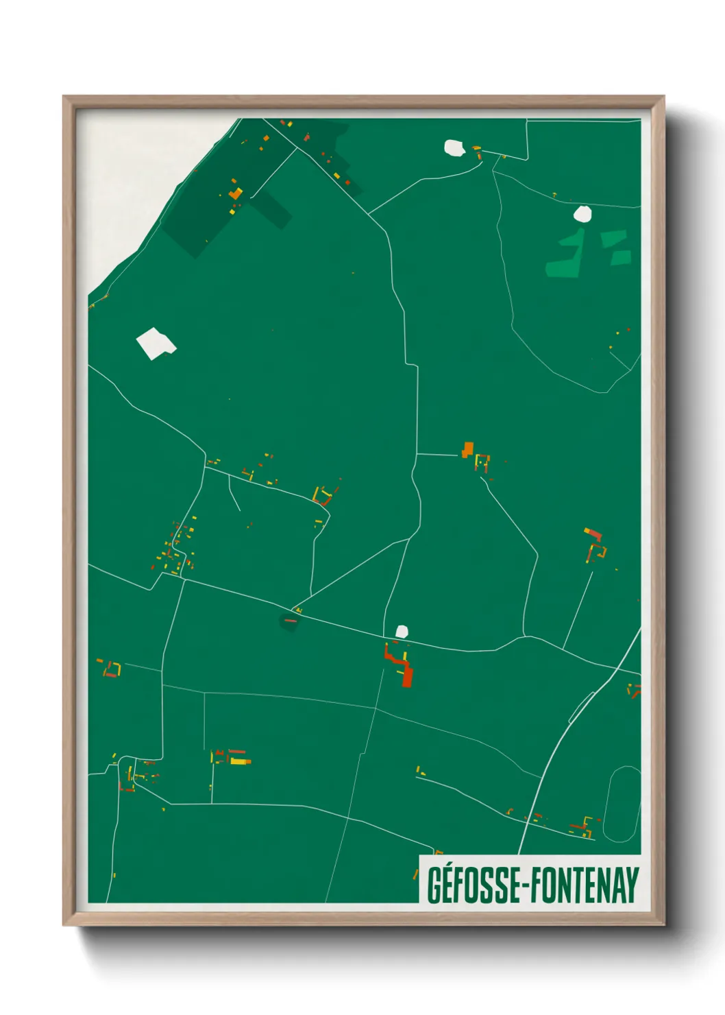 Une affiche de carte sur Géfosse-Fontenay