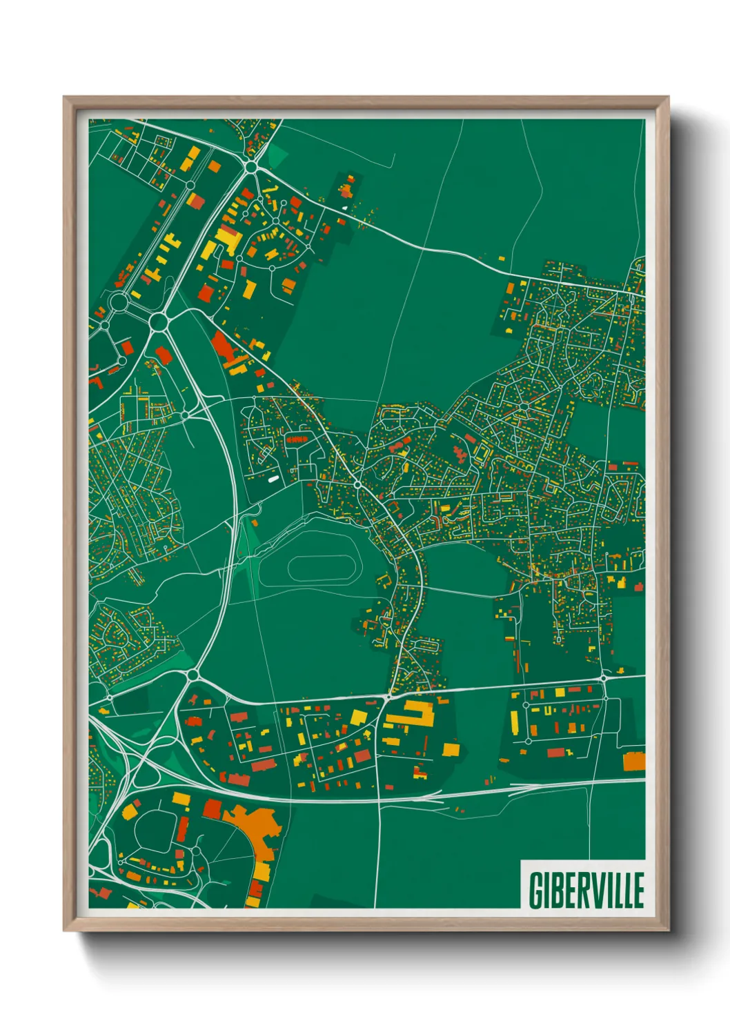 Une affiche de carte sur Giberville