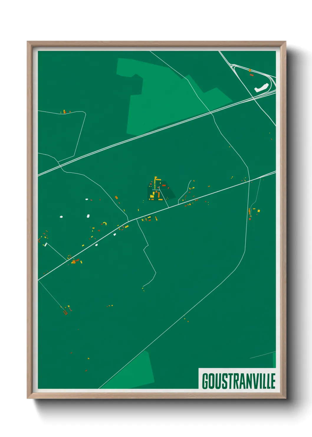 Une affiche de carte sur Goustranville