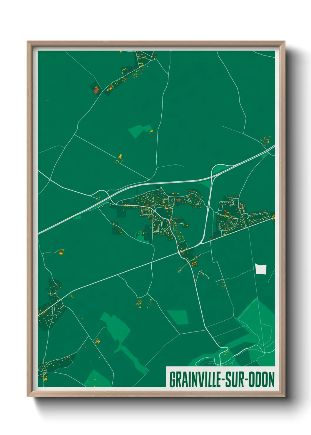 Une affiche de carte sur Grainville-sur-Odon