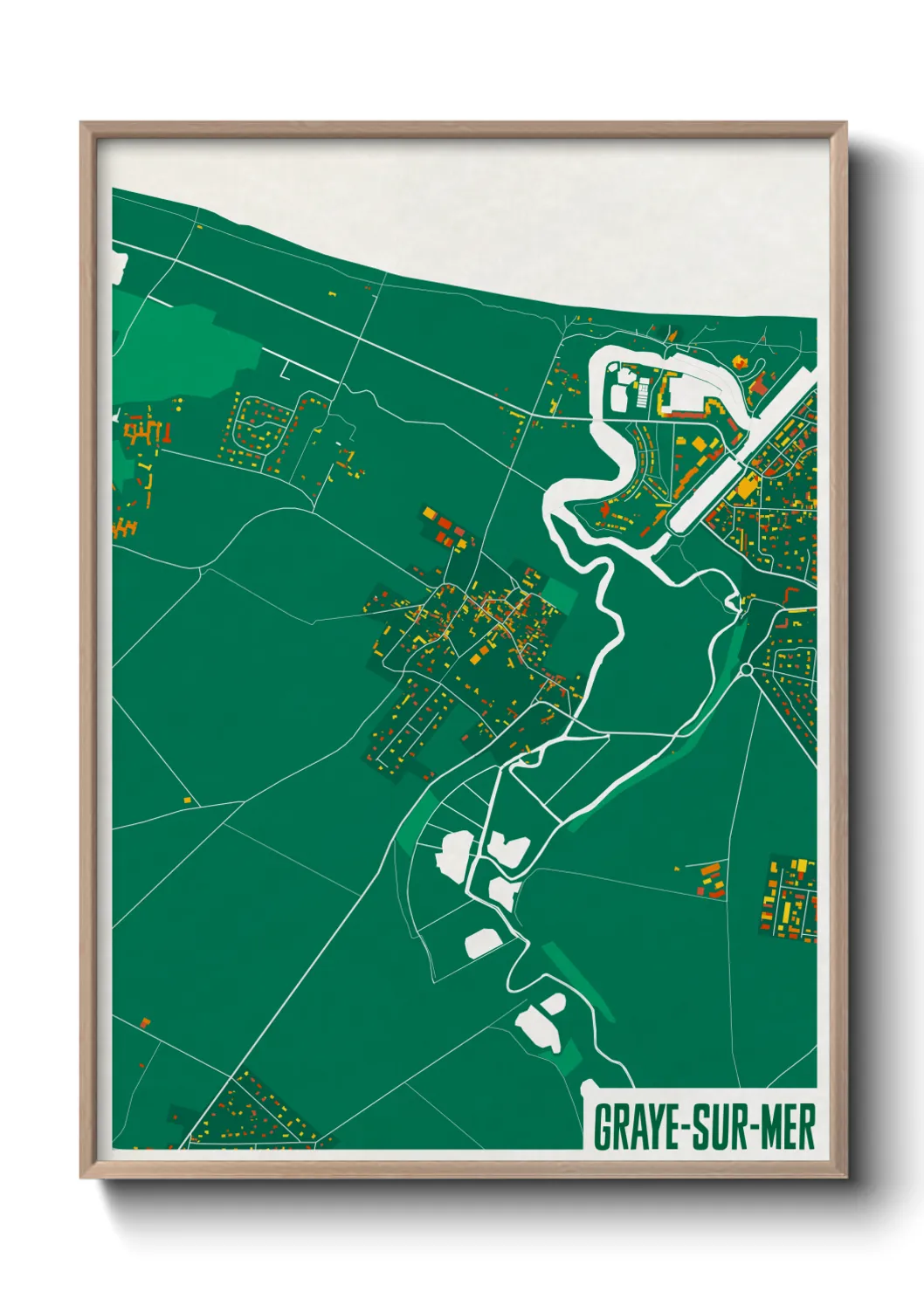 Une affiche de carte sur Graye-sur-Mer