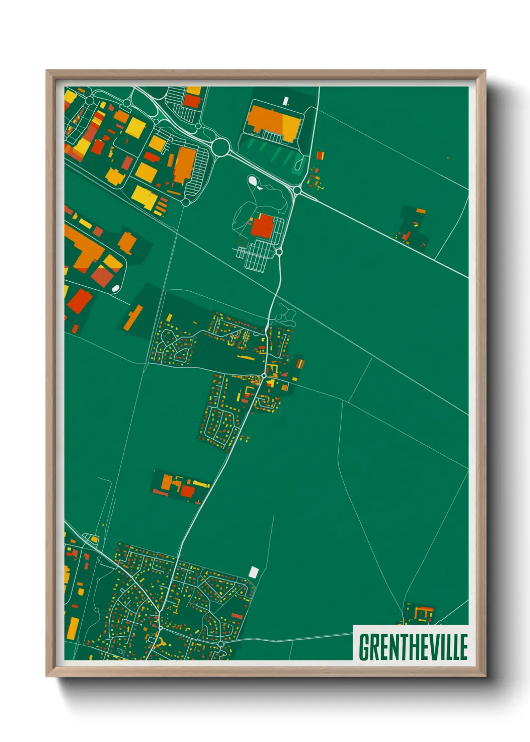 Une affiche de carte sur Grentheville