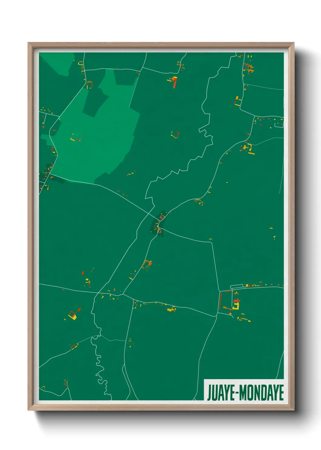 Une affiche de carte sur Juaye-Mondaye