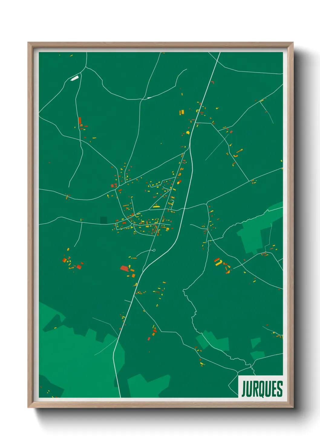 Une affiche de carte sur Jurques