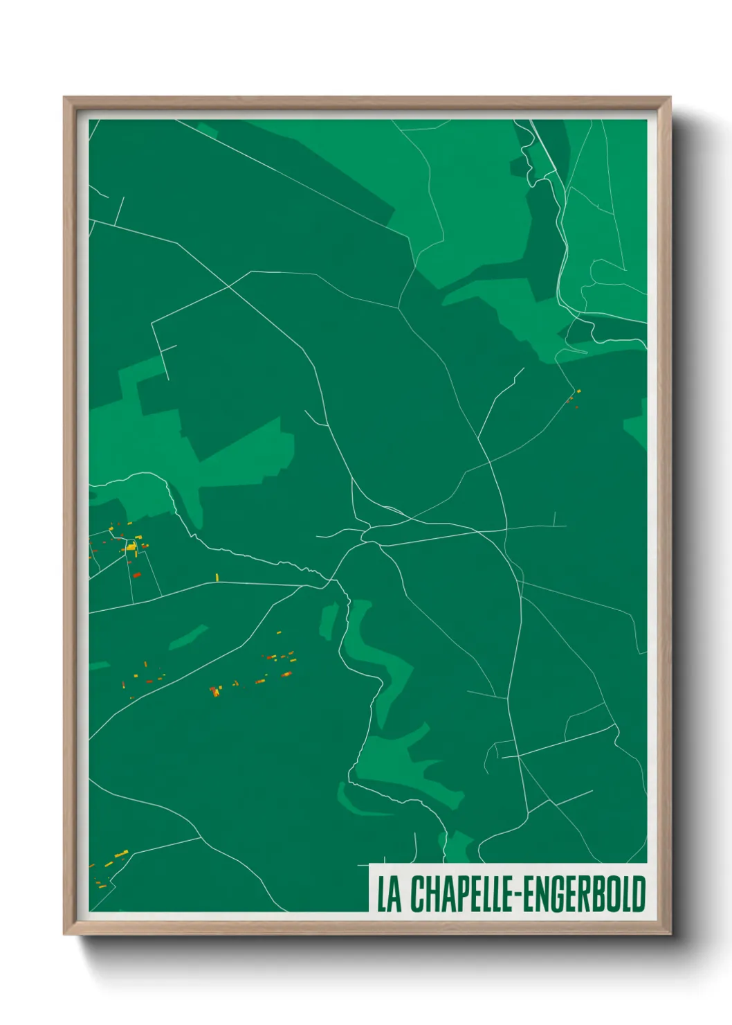 Une affiche de carte sur La Chapelle-Engerbold