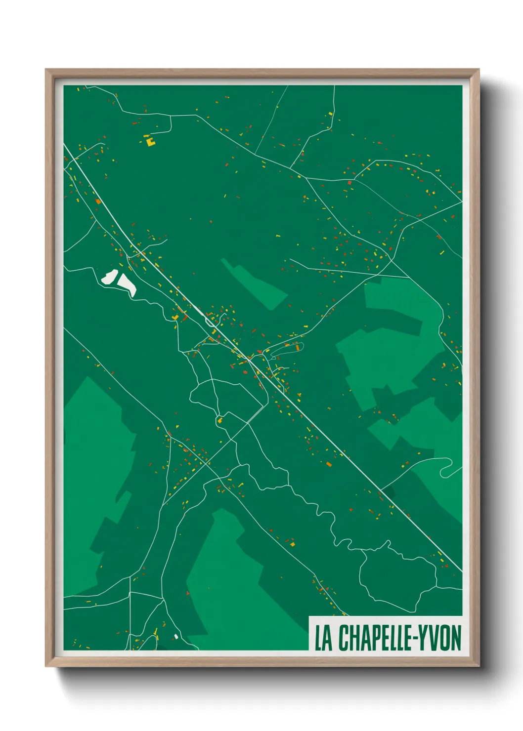 Une affiche de carte sur La Chapelle-Yvon