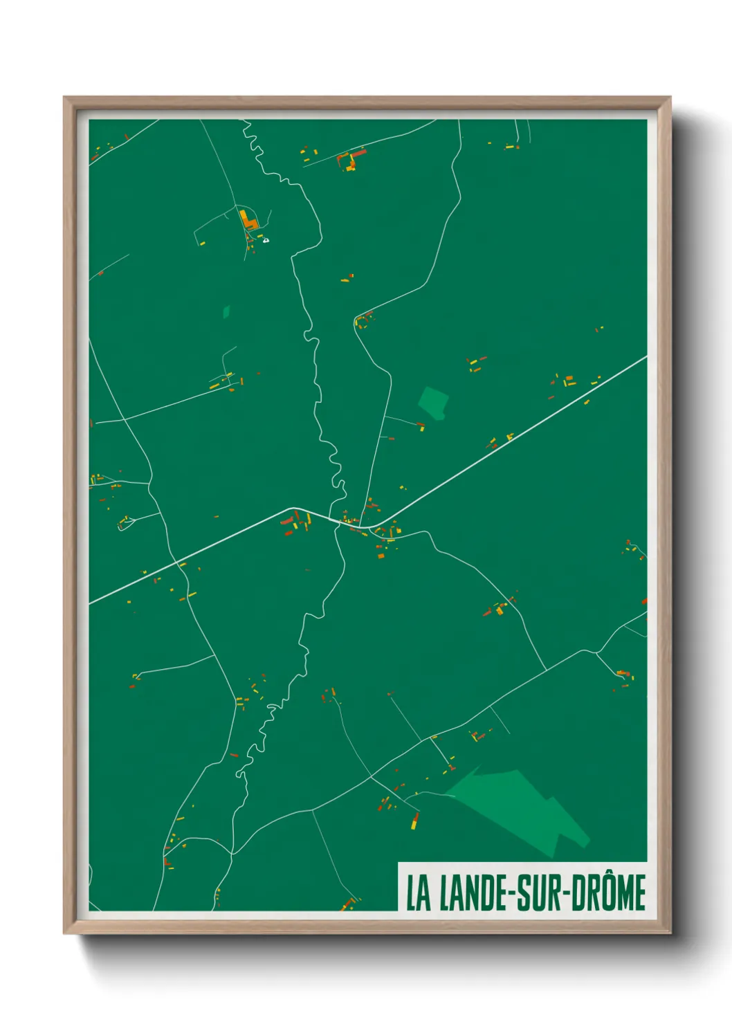Une affiche de carte sur La Lande-sur-Drôme