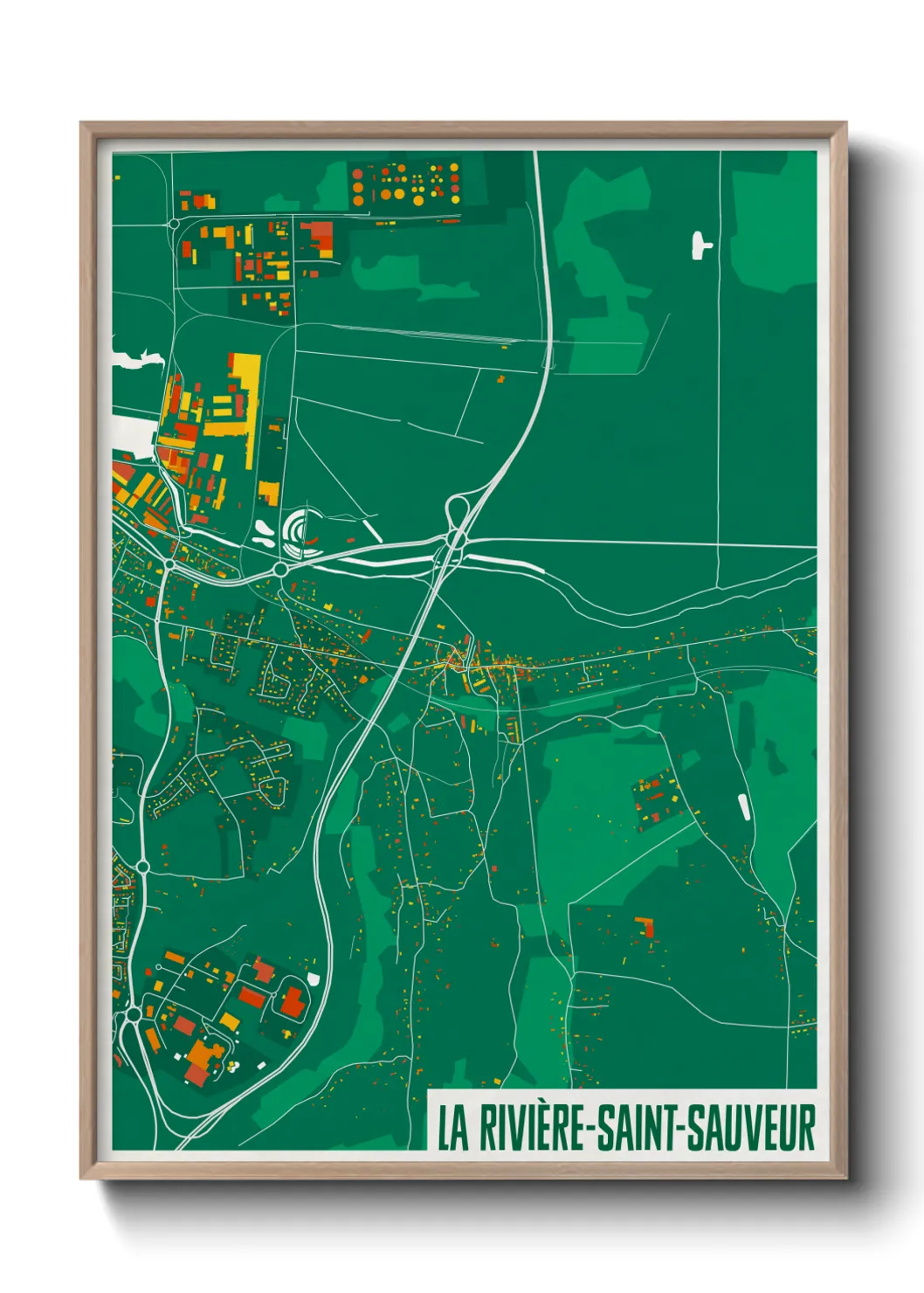 Une affiche de carte sur La Rivière-Saint-Sauveur