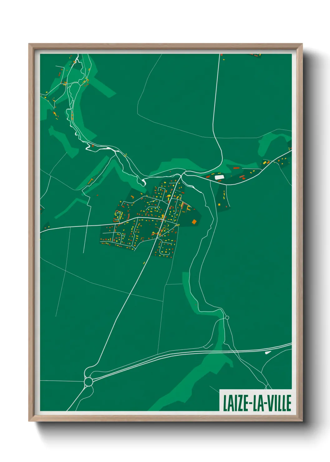 Une affiche de carte sur Laize-la-Ville