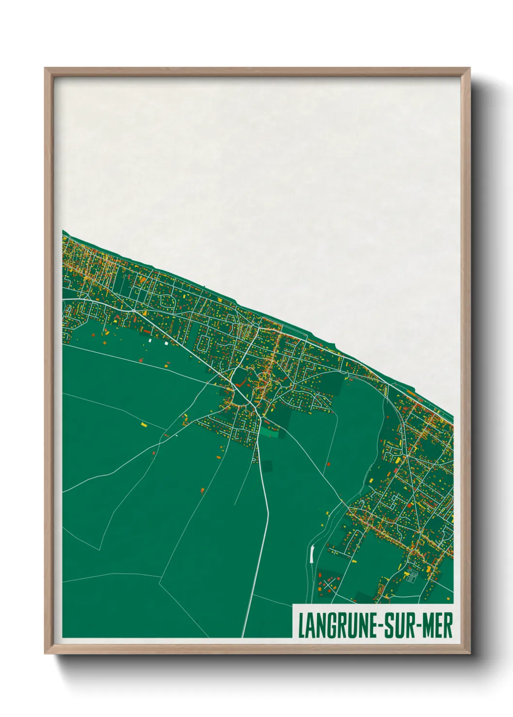 Une affiche de carte sur Langrune-sur-Mer