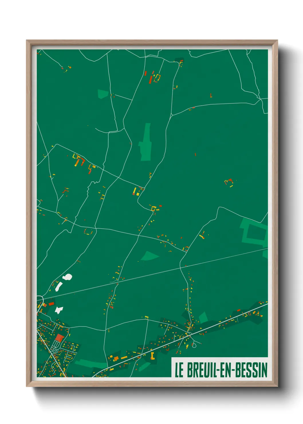 Une affiche de carte sur Le Breuil-en-Bessin