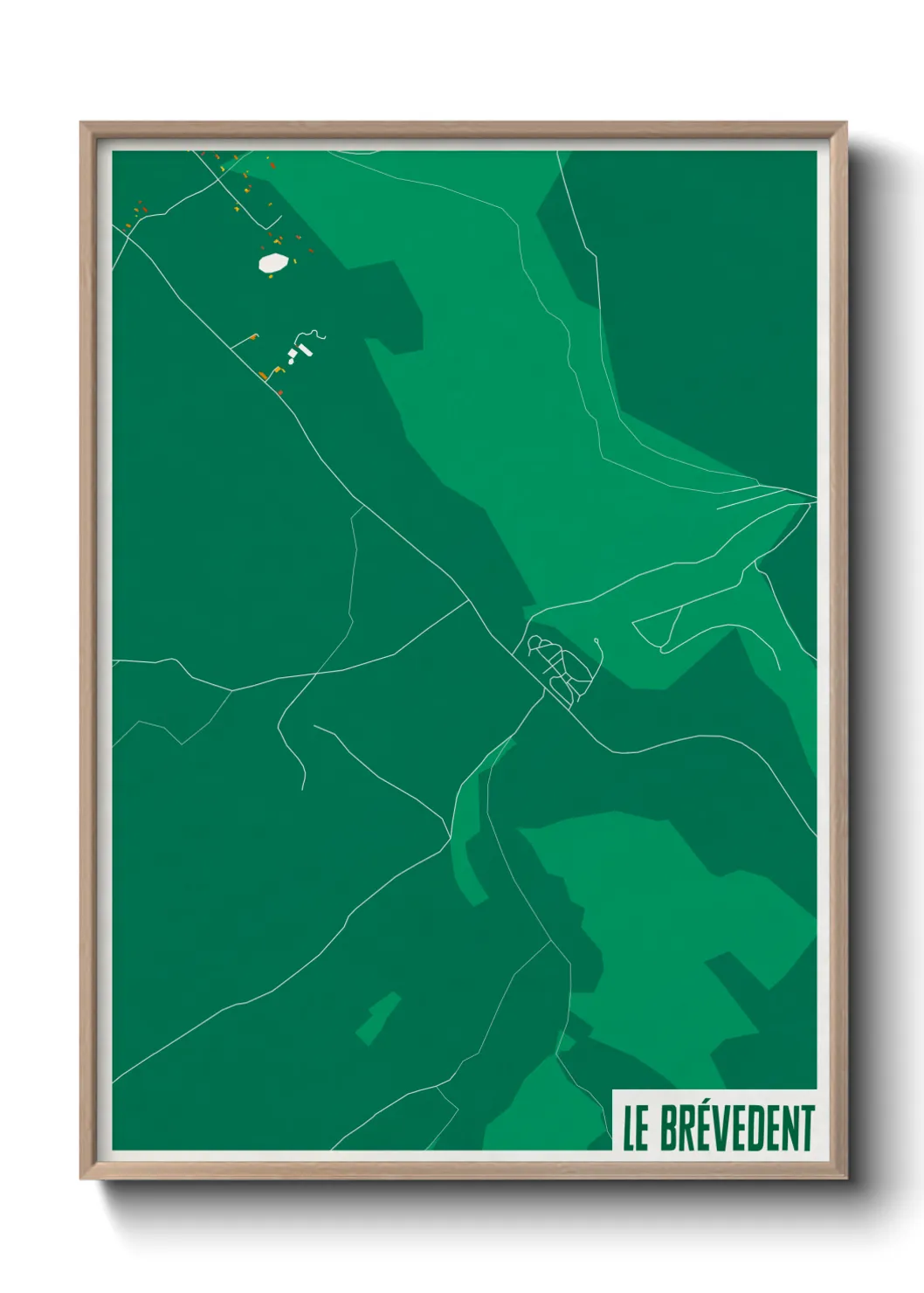 Une affiche de carte sur Le Brévedent