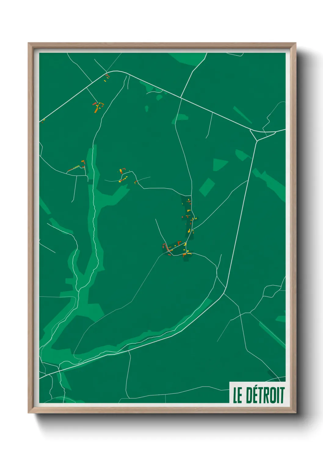 Une affiche de carte sur Le Détroit
