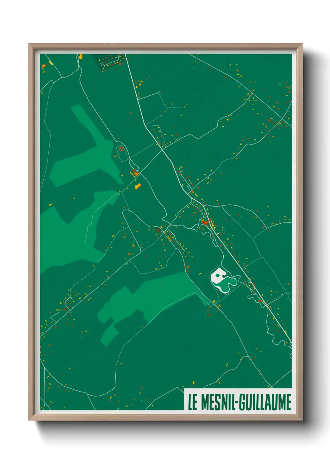 Une affiche de carte sur Le Mesnil-Guillaume