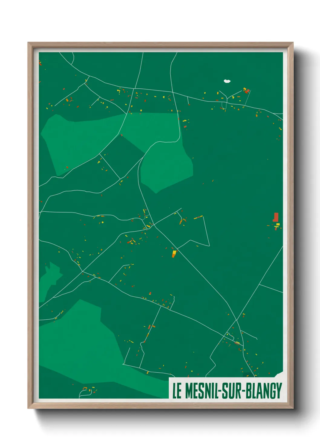 Une affiche de carte sur Le Mesnil-sur-Blangy
