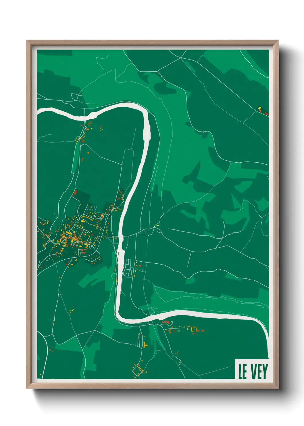 Une affiche de carte sur Le Vey