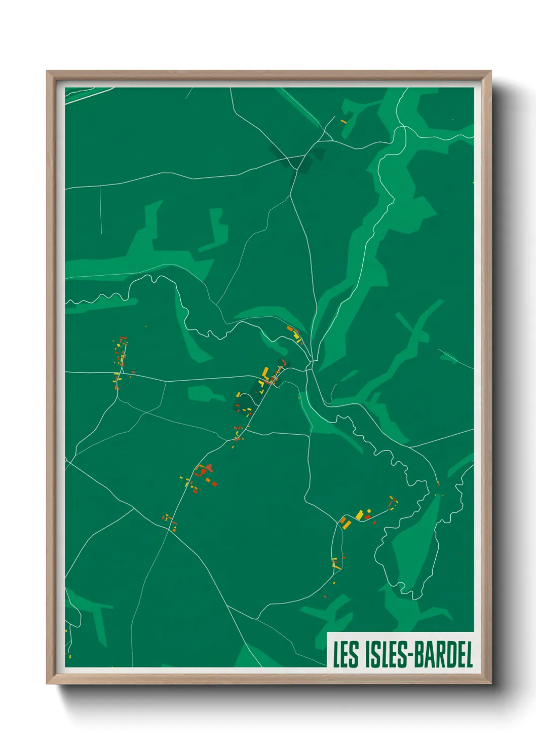 Une affiche de carte sur Les Isles-Bardel
