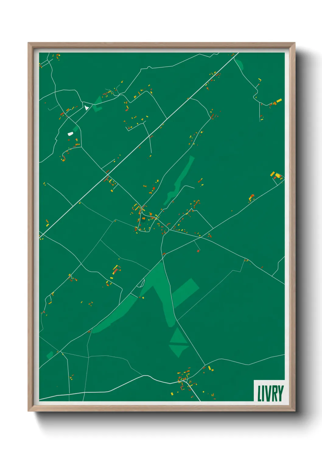 Une affiche de carte sur Livry