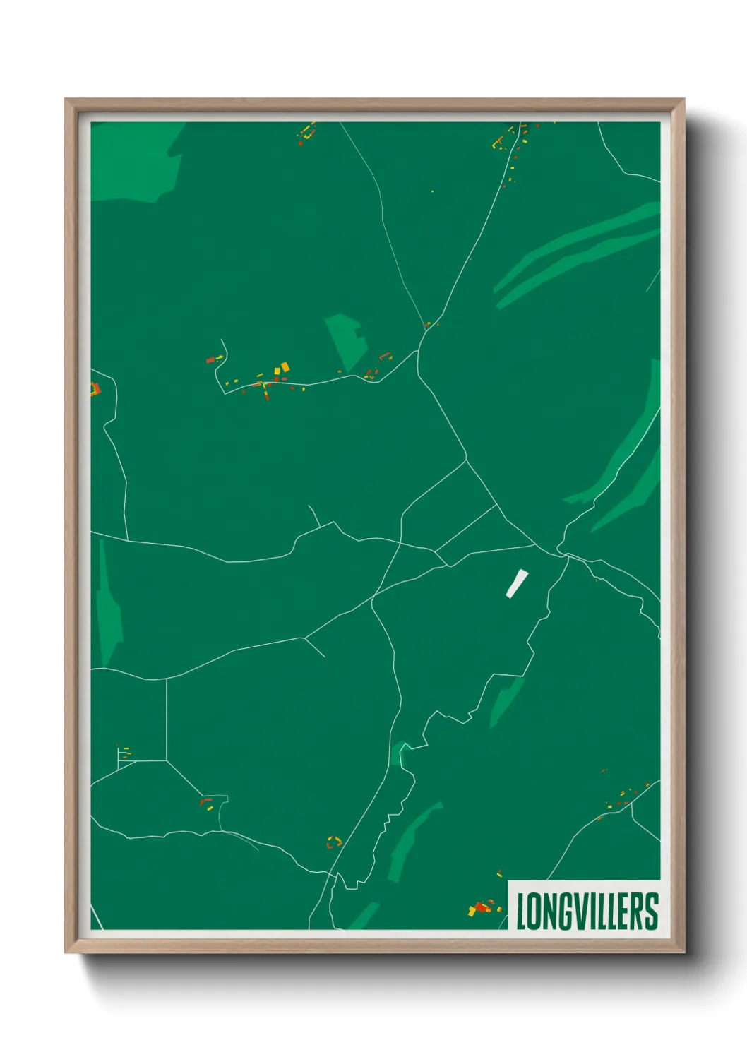 Une affiche de carte sur Longvillers