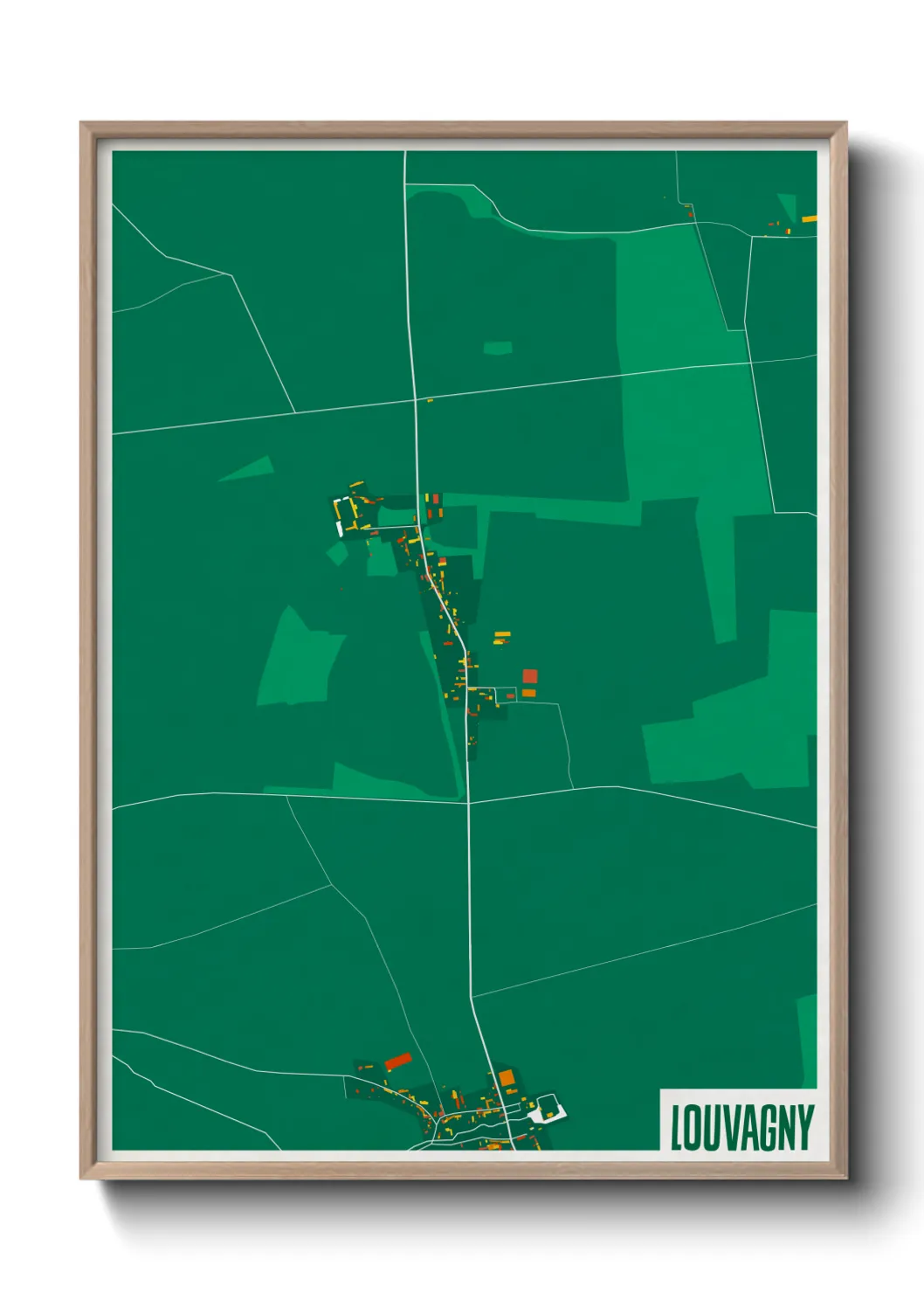 Une affiche de carte sur Louvagny