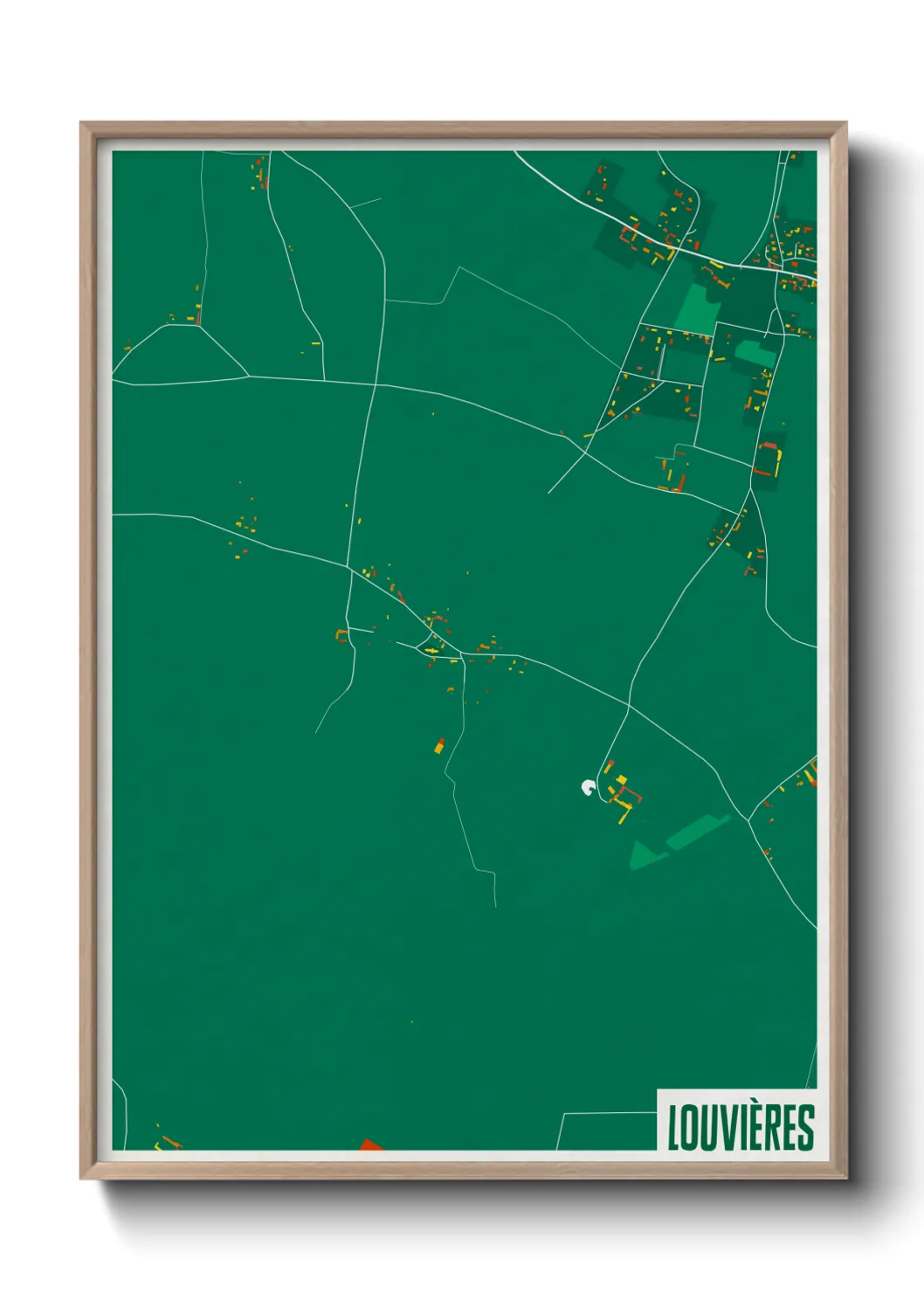 Une affiche de carte sur Louvières