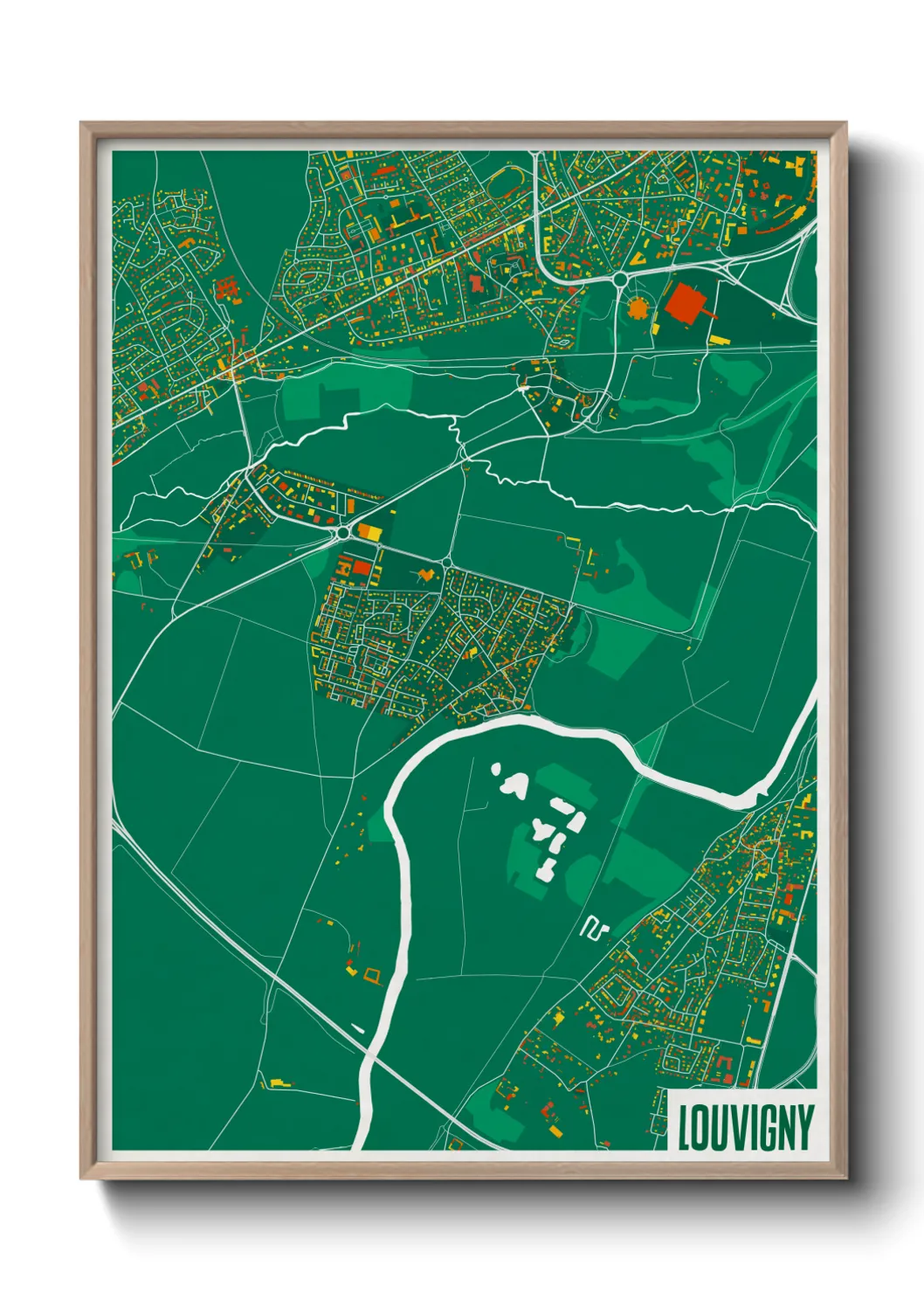 Une affiche de carte sur Louvigny