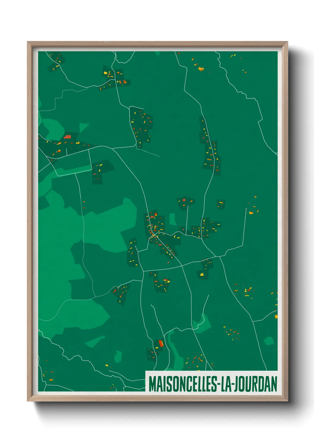 Une affiche de carte sur Maisoncelles-la-Jourdan