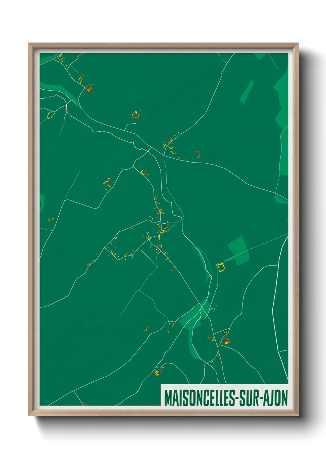 Un poster carteMaisoncelles-sur-Ajon