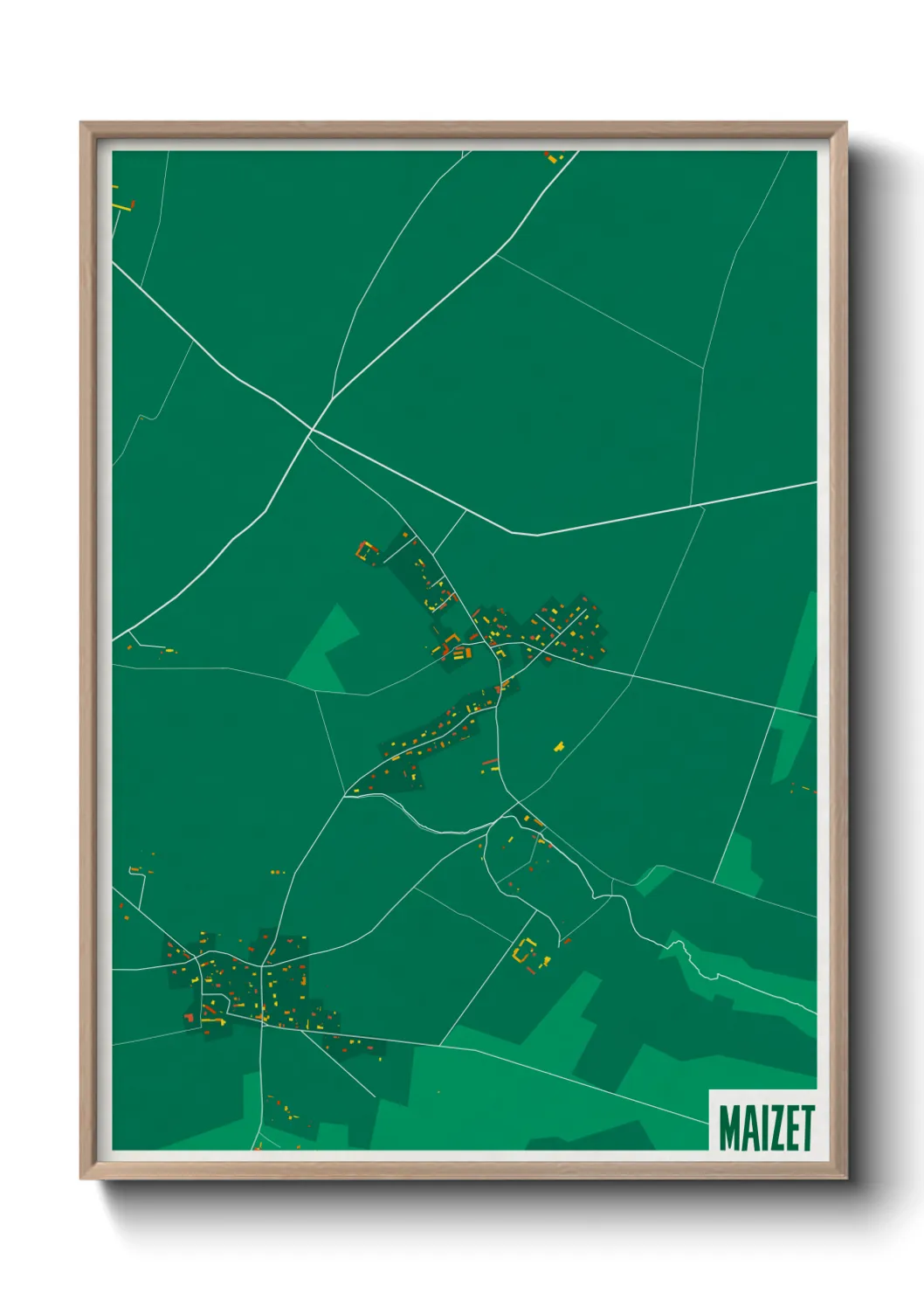 Une affiche de carte sur Maizet