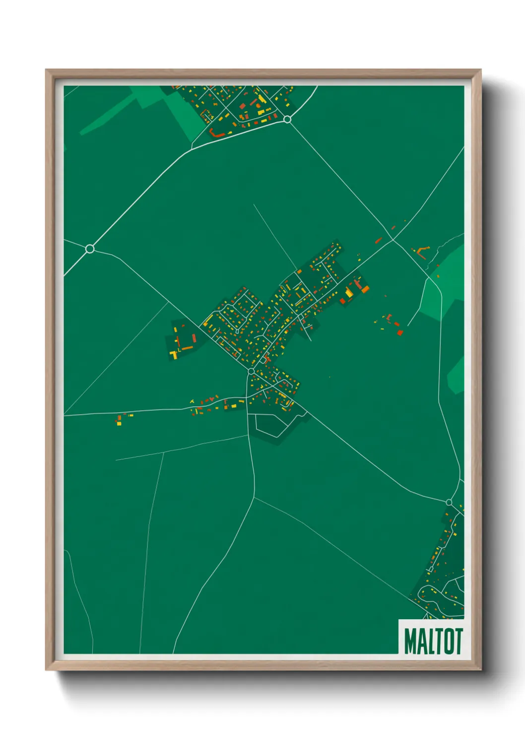 Une affiche de carte sur Maltot