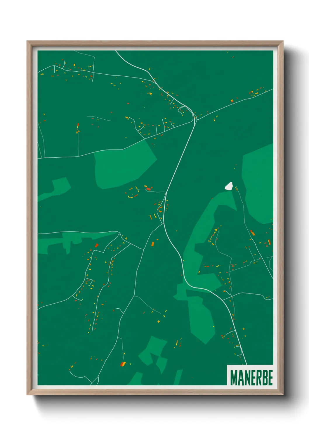 Une affiche de carte sur Manerbe