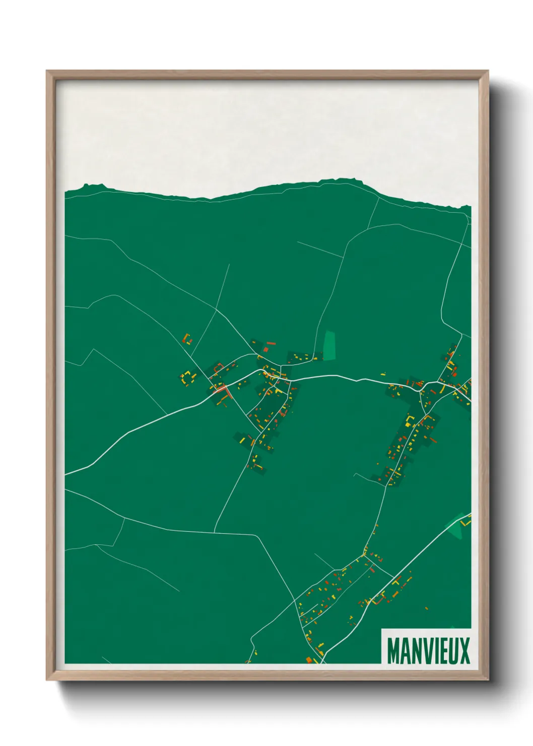 Une affiche de carte sur Manvieux