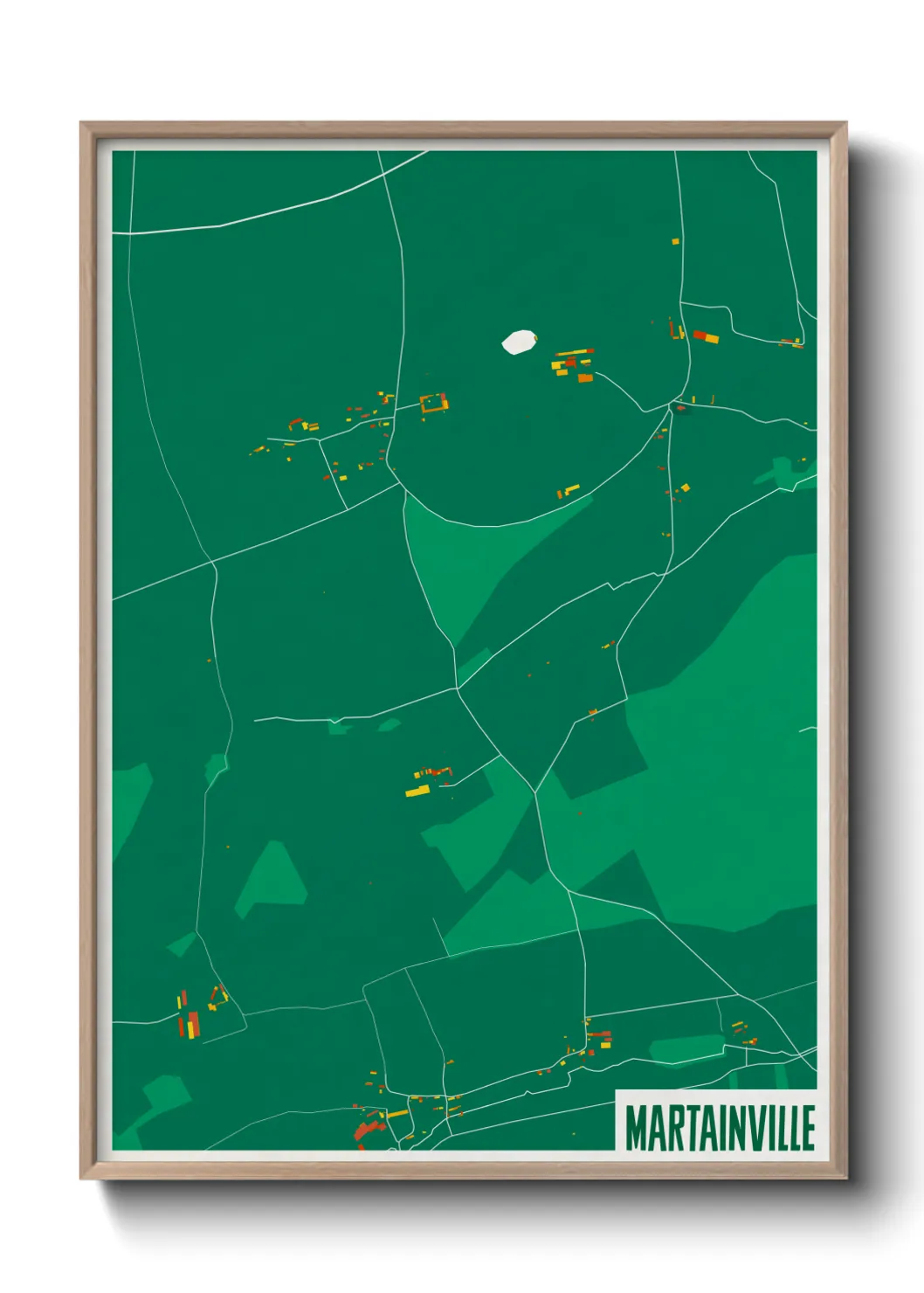 Une affiche de carte sur Martainville