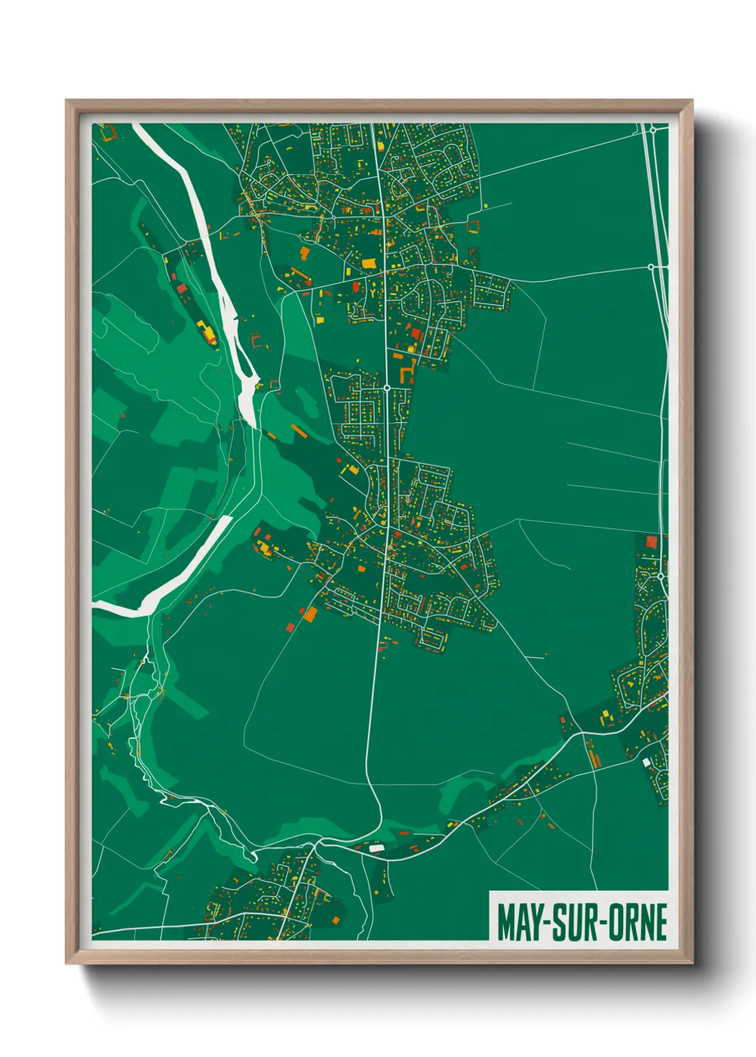 Une affiche de carte sur May-sur-Orne