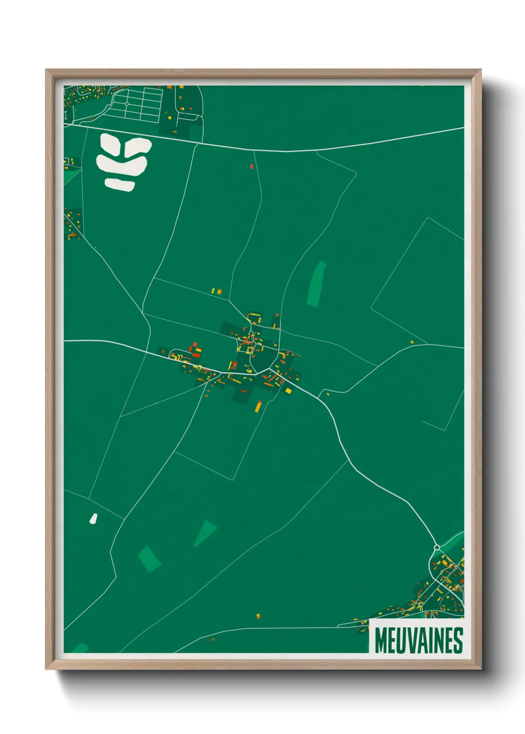 Une affiche de carte sur Meuvaines