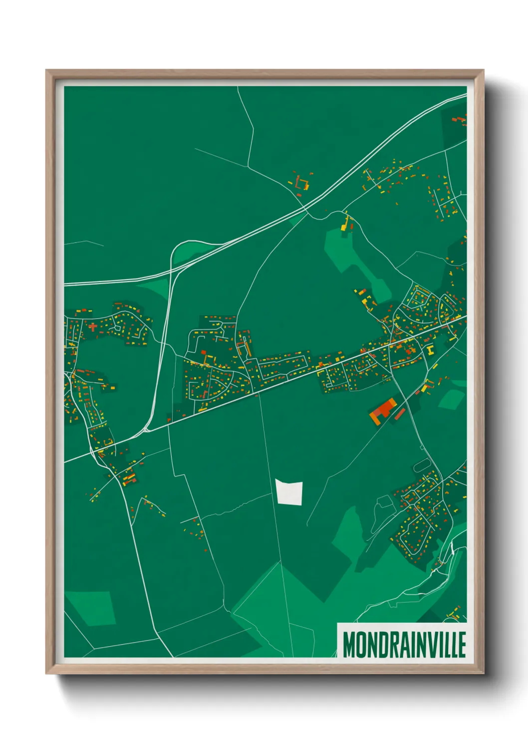 Une affiche de carte sur Mondrainville