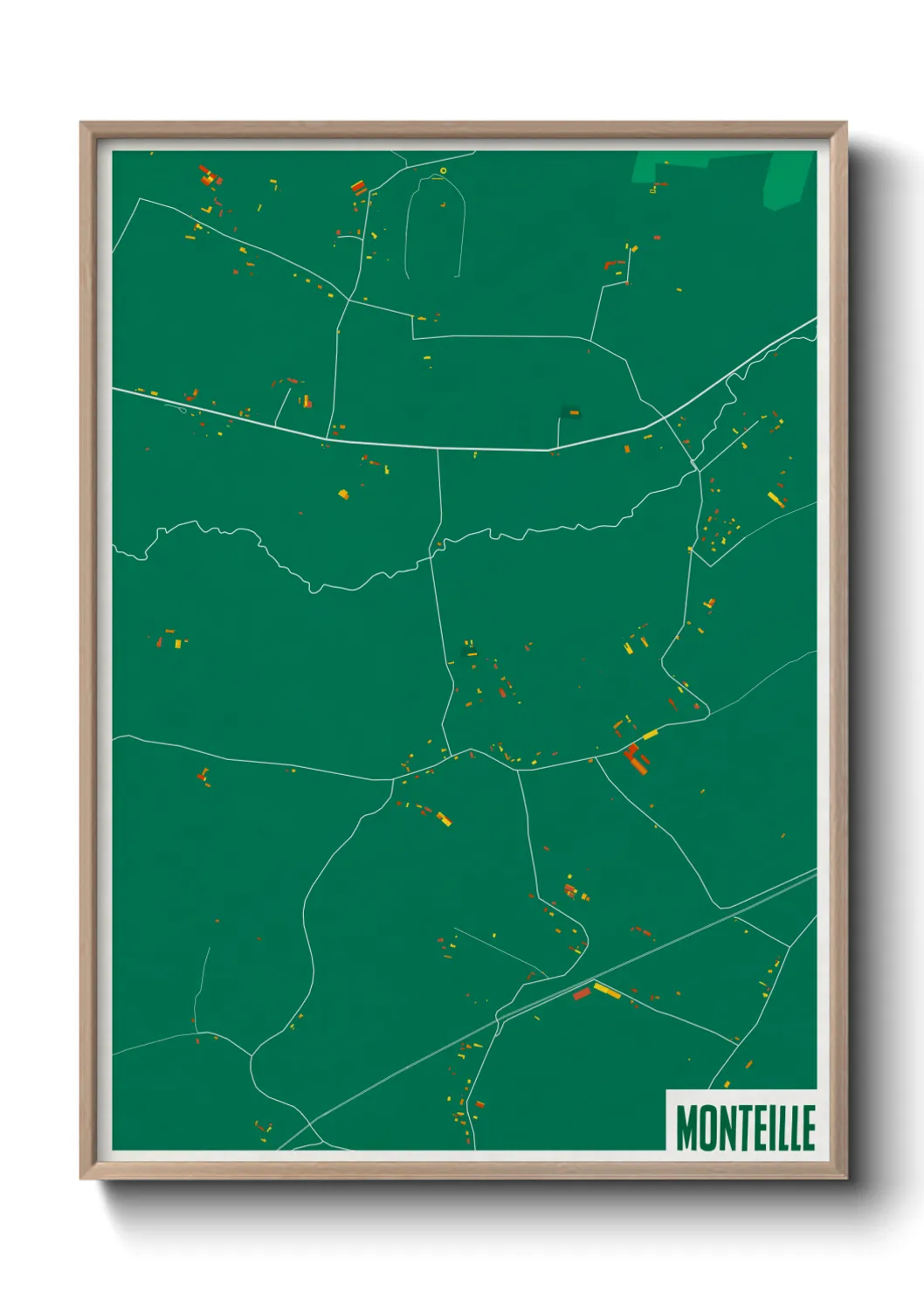 Une affiche de carte sur Monteille