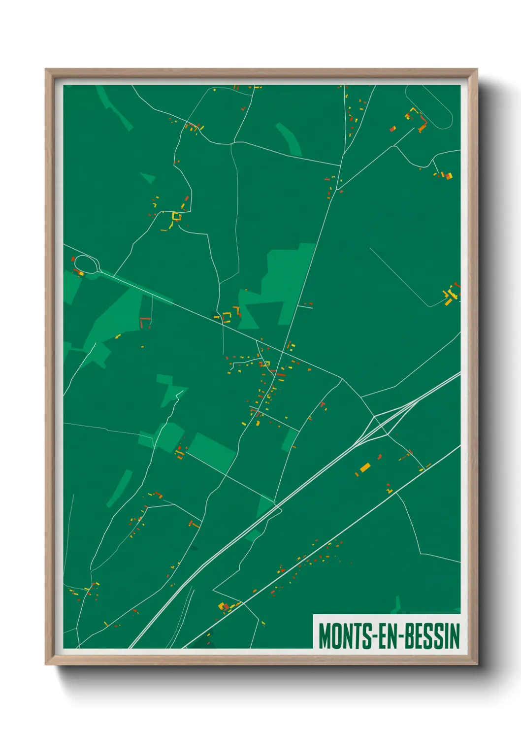 Une affiche de carte sur Monts-en-Bessin