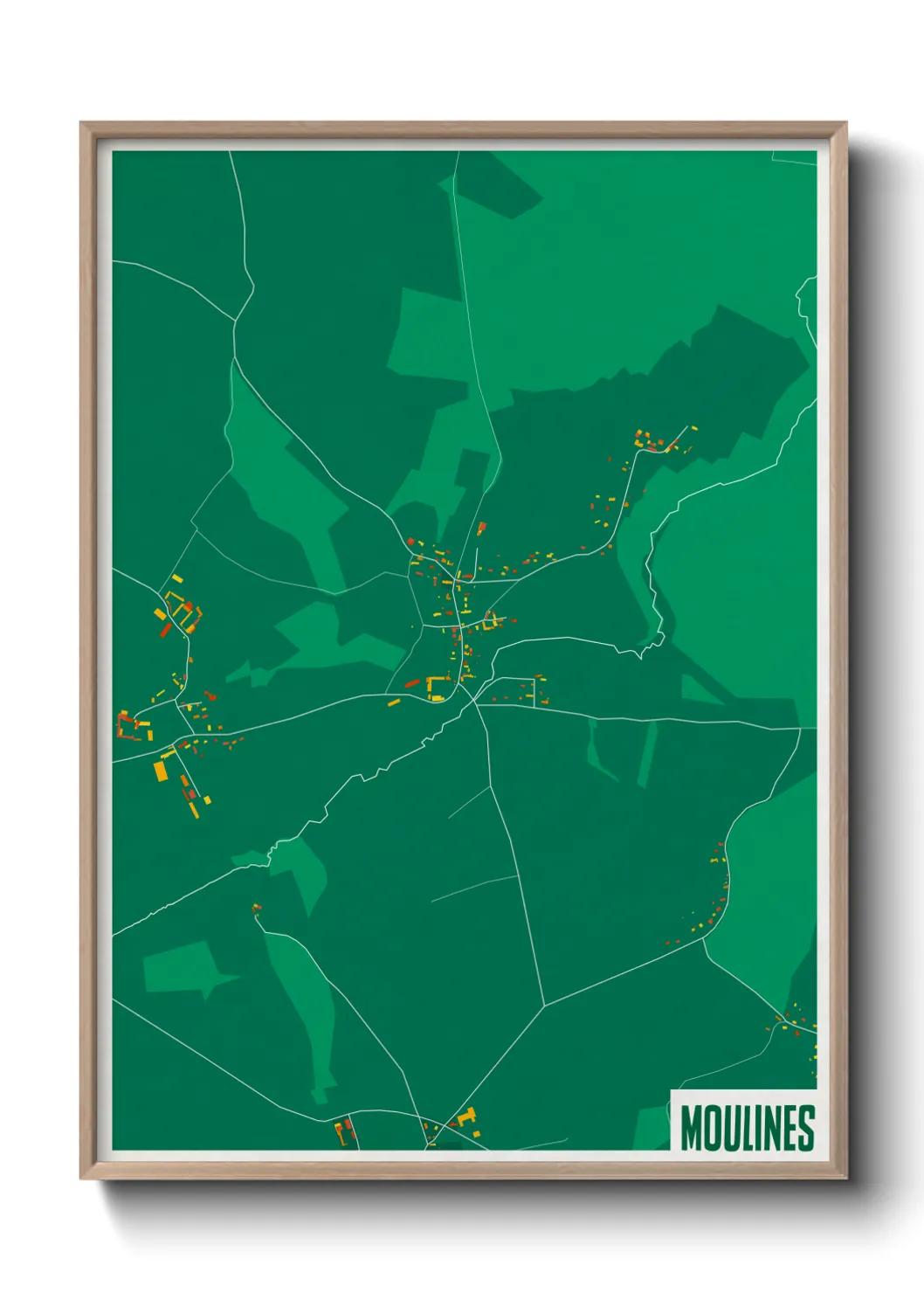 Une affiche de carte sur Moulines