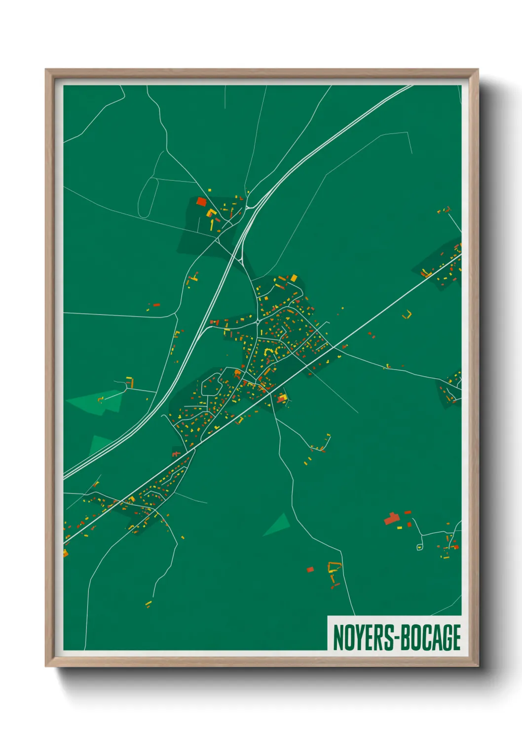 Une affiche de carte sur Noyers-Bocage
