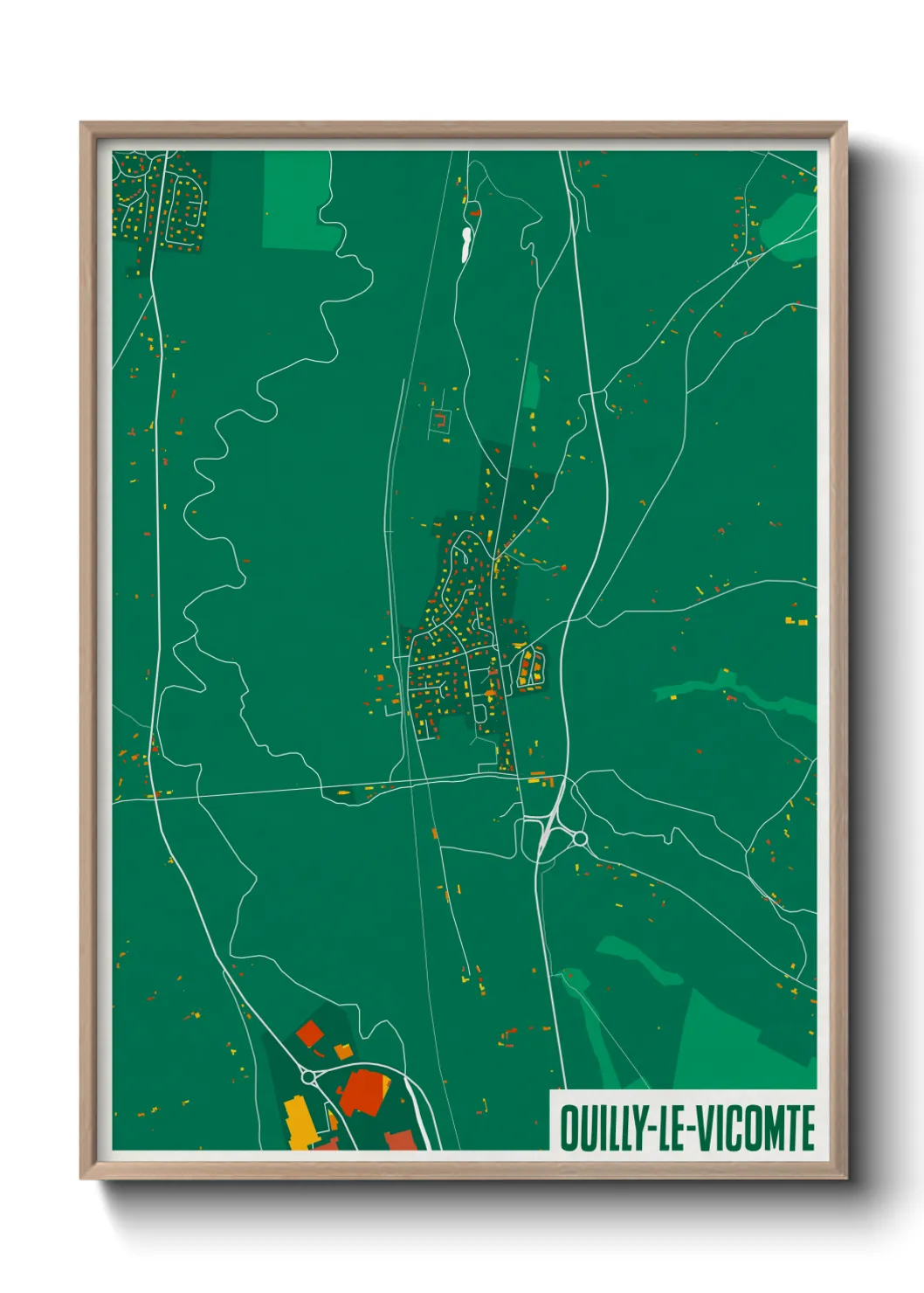 Une affiche de carte sur Ouilly-le-Vicomte
