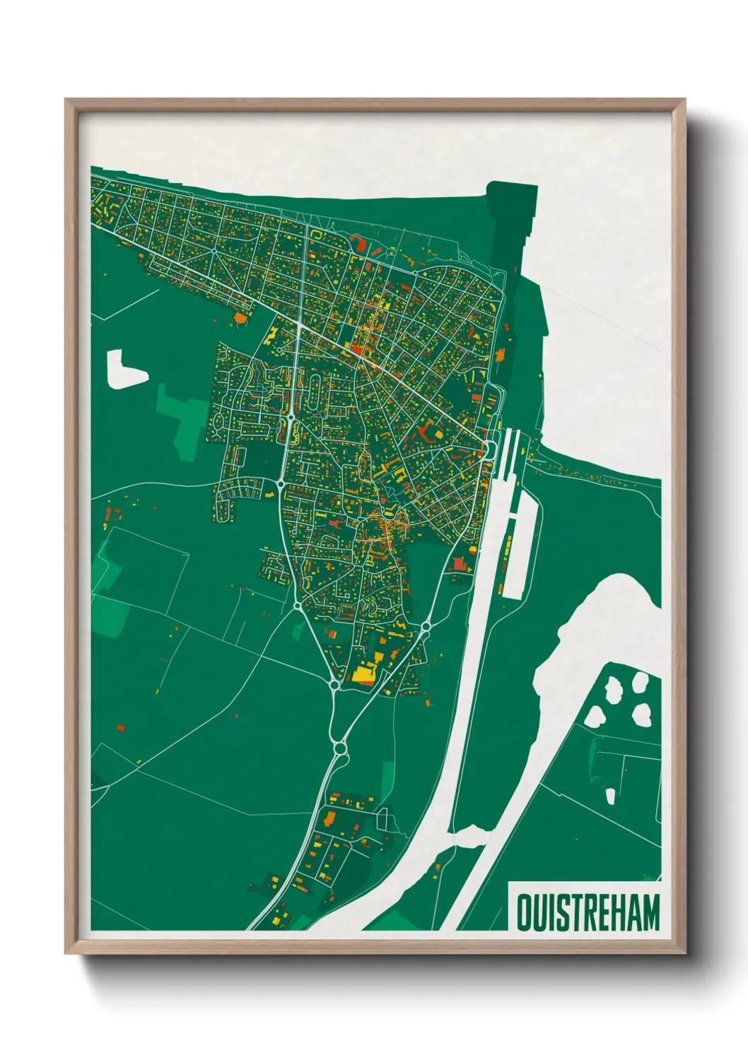 Une affiche de carte sur Ouistreham