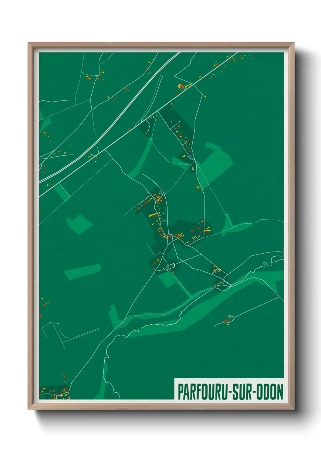 Une affiche de carte sur Parfouru-sur-Odon