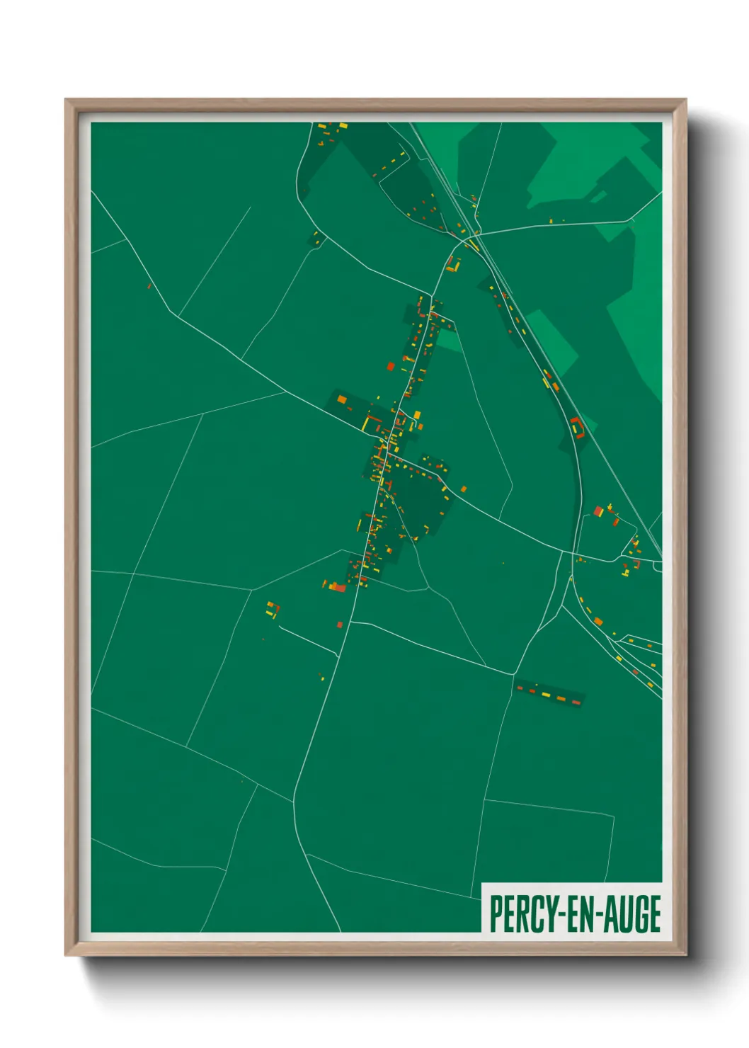 Une affiche de carte sur Percy-en-Auge