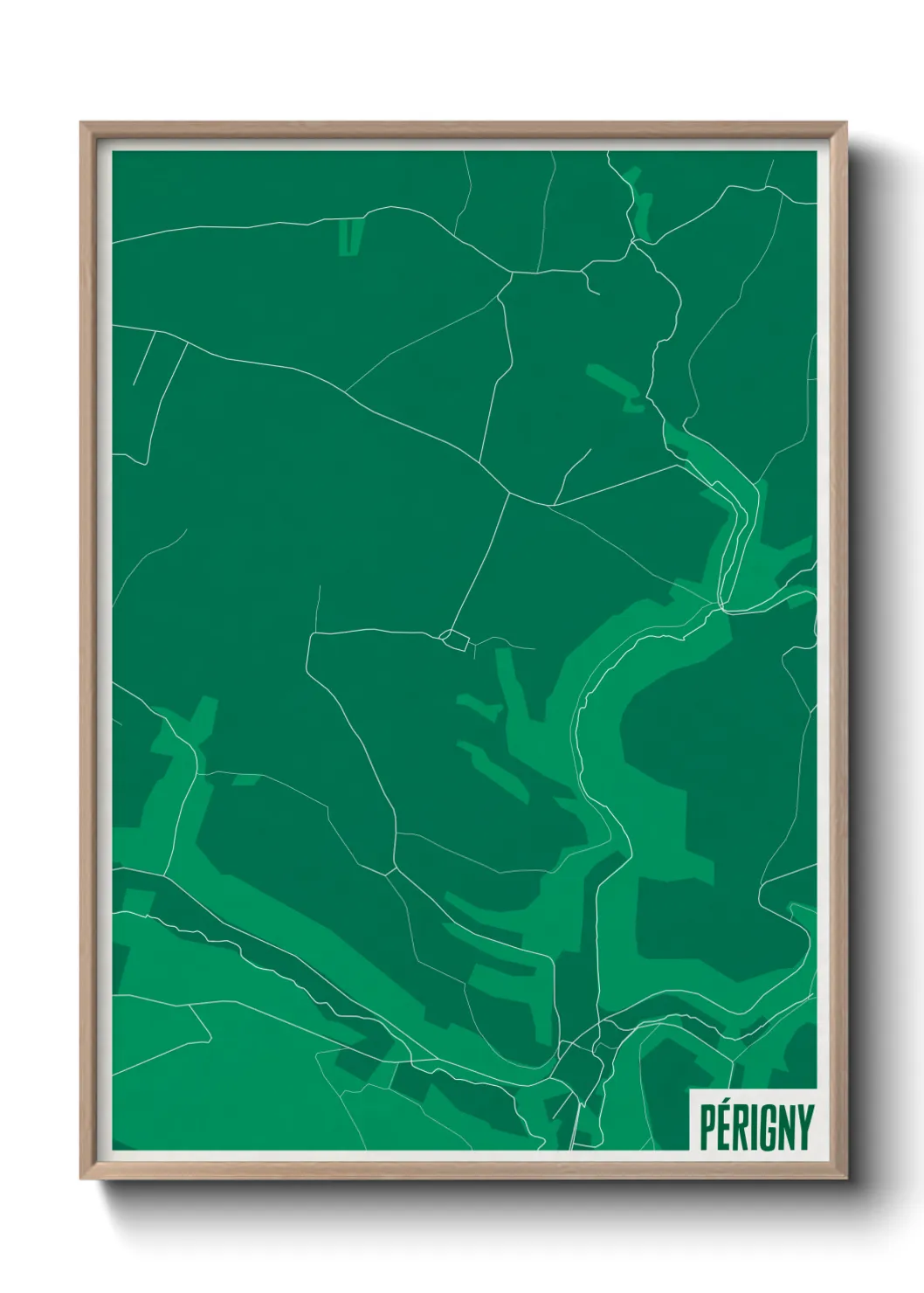 Une affiche de carte sur Périgny