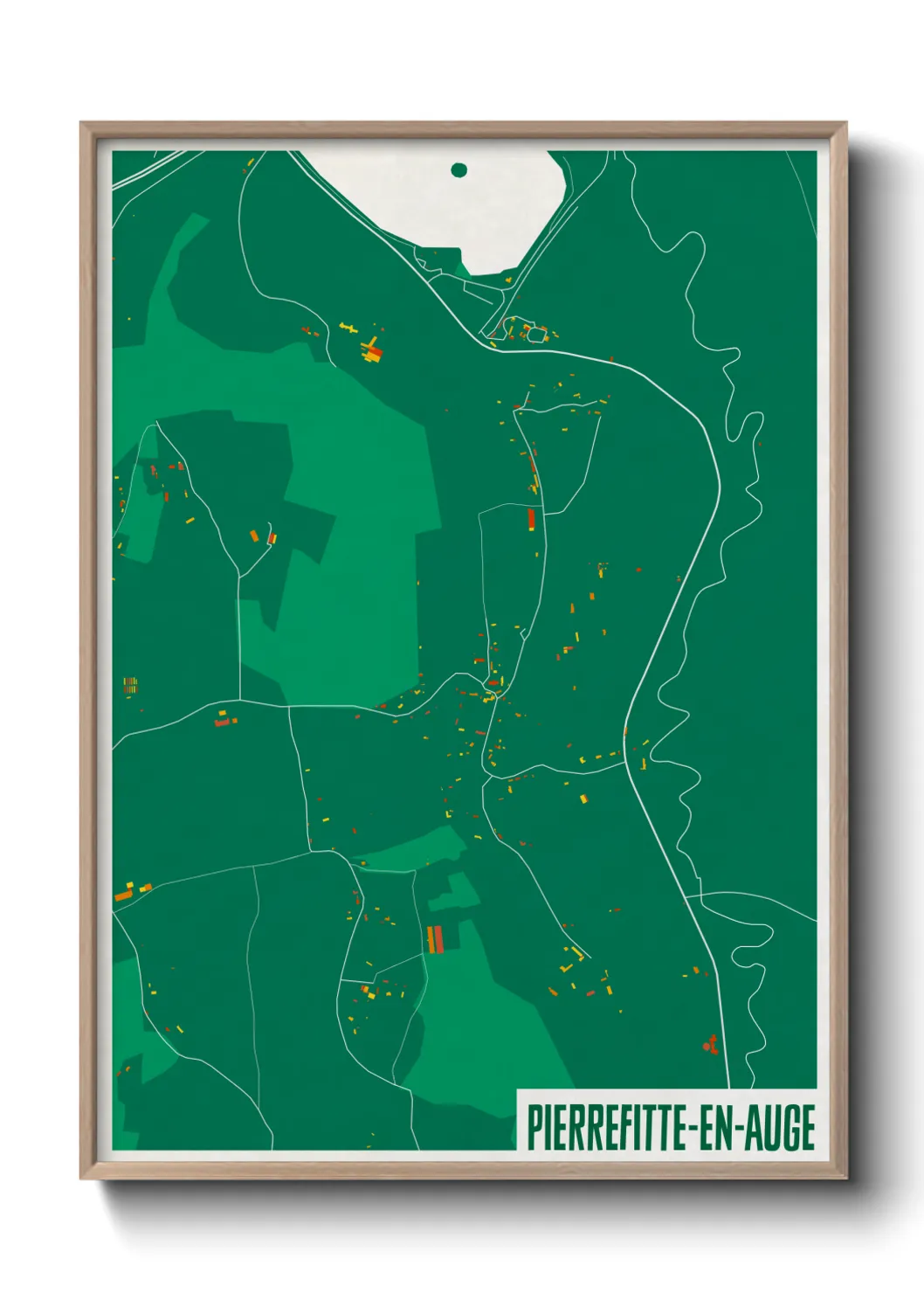 Une affiche de carte sur Pierrefitte-en-Auge